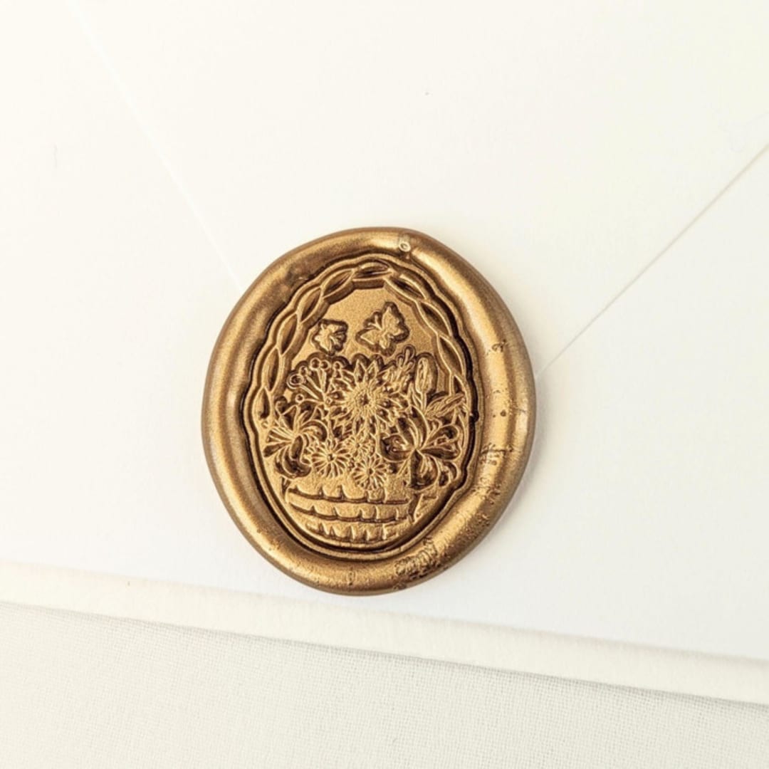 Spring Basket- Customizable Color- Set of 25 Hand-crafted Wax Seals