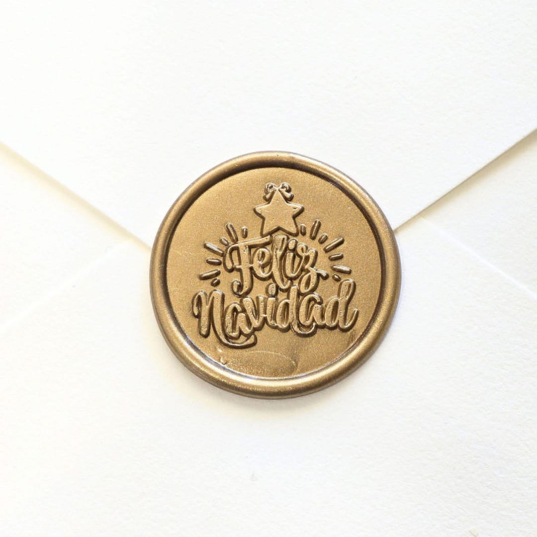 "Feliz Navidad - Customizable Color- Set of 25 Hand-crafted Wax Seals" - Wax Seals in multicolor by Inkspiringletters