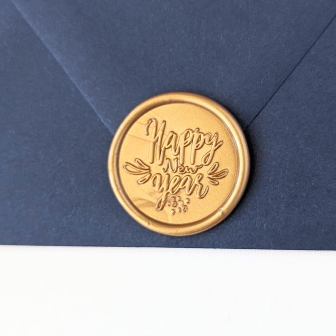 "Happy New Year- Customizable Color- Set of 25 Hand-crafted Wax Seals" - Wax Seals in multicolor by Inkspiringletters