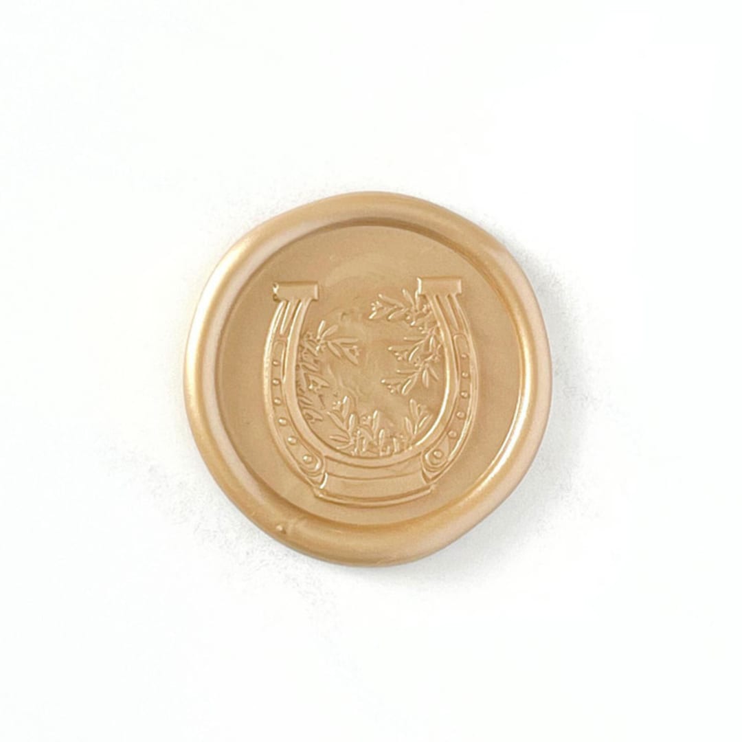 "Horseshoe Wax Seal in Prosecco Pack of 10" - Wax Seals in gold by Abby Choi
