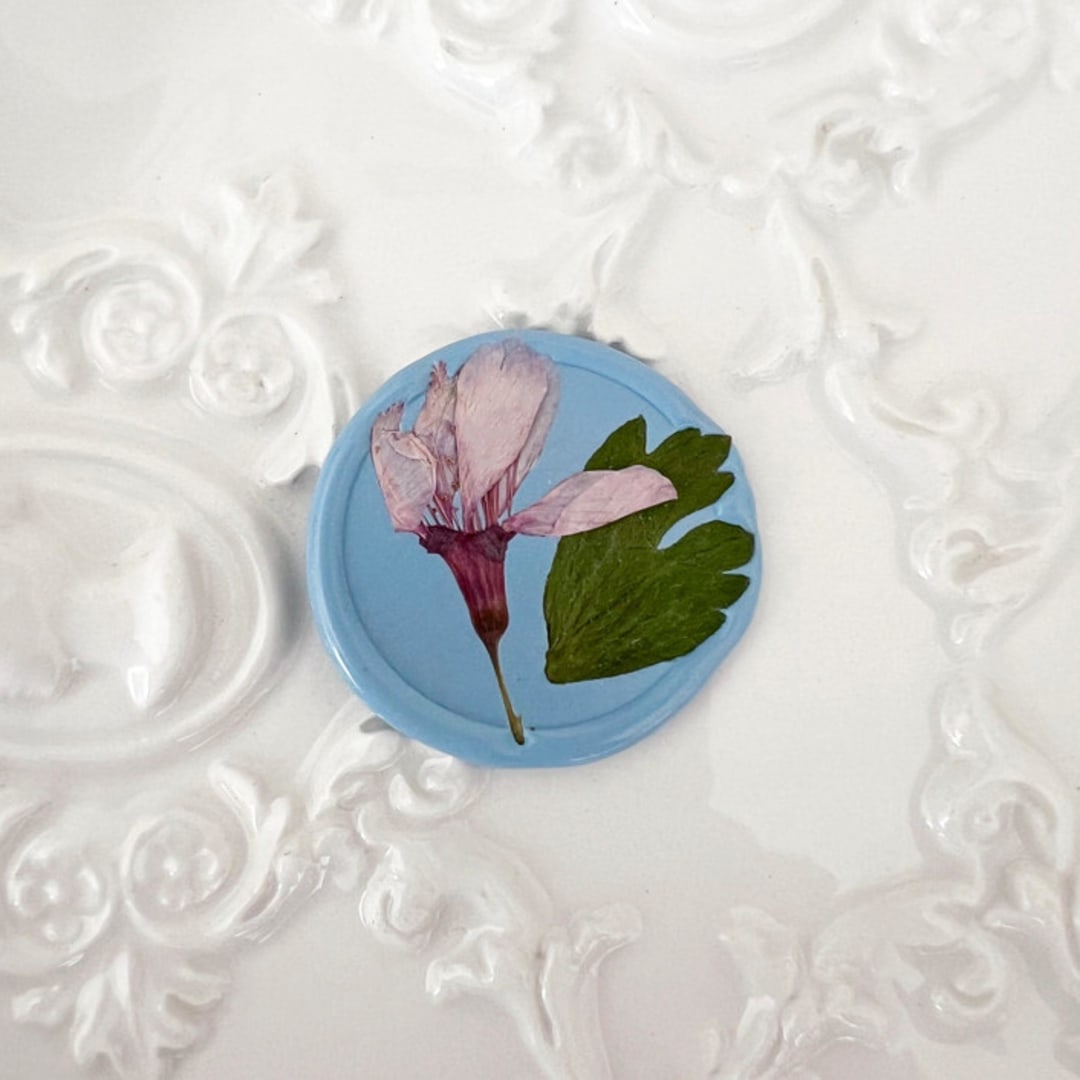 "Cherry Blossom in Dusty Blue | Pack of 10" - Wax Seals in blue by Caitlin Home