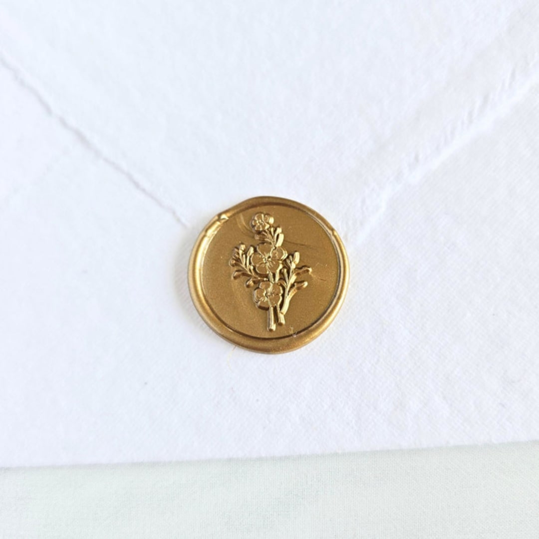 "Cherry Blossom- Customizable Color- Set of 25 Hand-crafted Wax Seals" - Wax Seals in multicolor by Inkspiringletters