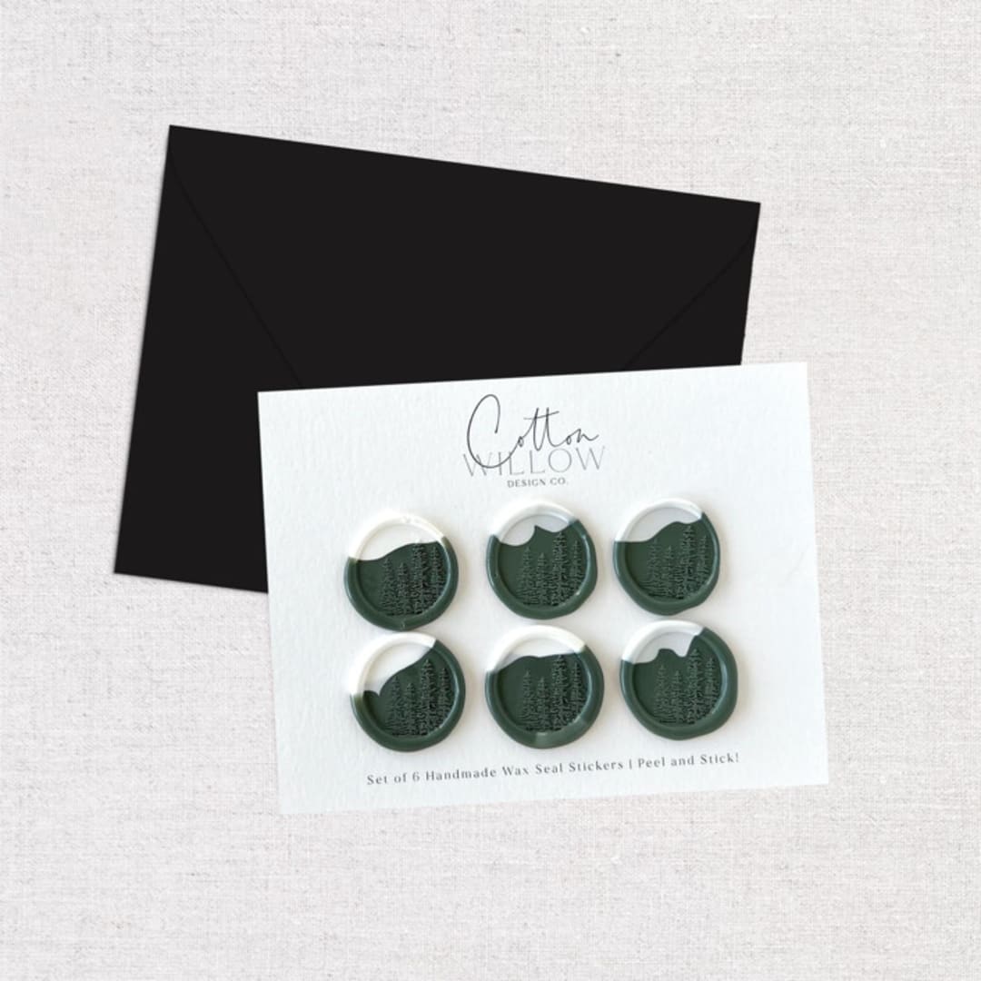 "Self-adhesive wax seal | Evergreen Ombre Design Set of 6" - Wax Seals in green by Eva Friesen