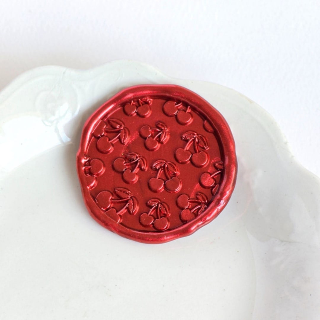 "Cherries Jubilee- Customizable Color- Set of 25  Hand- crafted Wax Seals" - Wax Seals in multicolor by Inkspiringletters