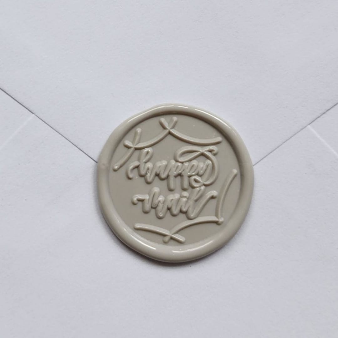 "Customizable Color Happy Mail Self-adhesive Wax Seals, Set of 5" - Wax Seals in multicolorassorted-colors by MC silverlinings