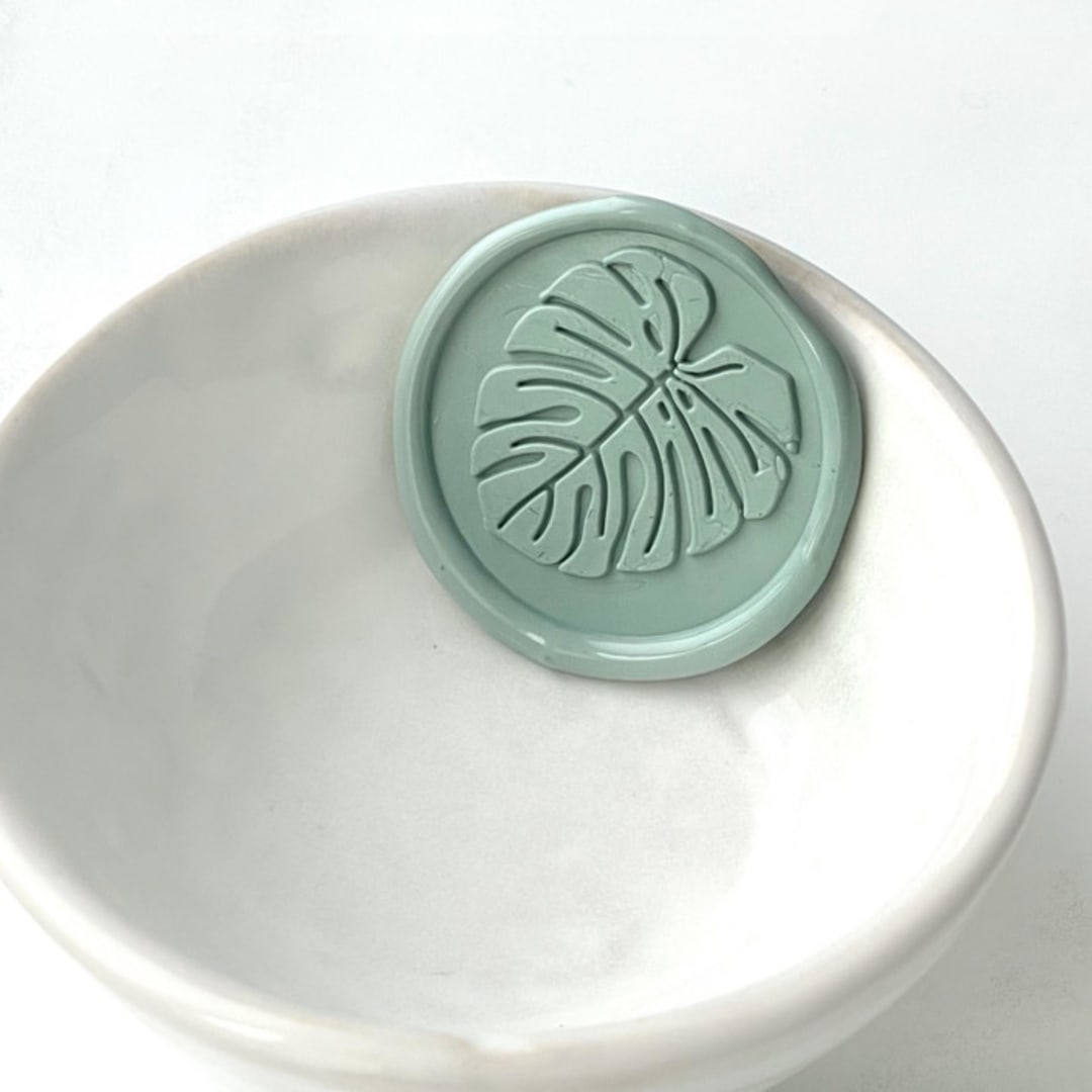 "Monstera Wax Seals Pack of 10, Customizable Color" - Wax Seals in multicolorassorted-colors by Abby Choi
