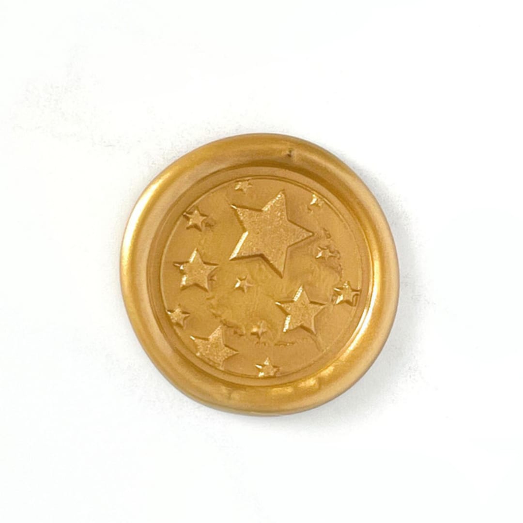 "Stars Wax Seal in Traditional Gold, Pack of 10" - Wax Seals in gold by Abby Choi