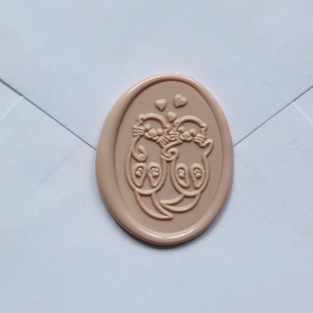 Customizable Color Sea Otter Love Self-adhesive Wax Seals, Set of 5
