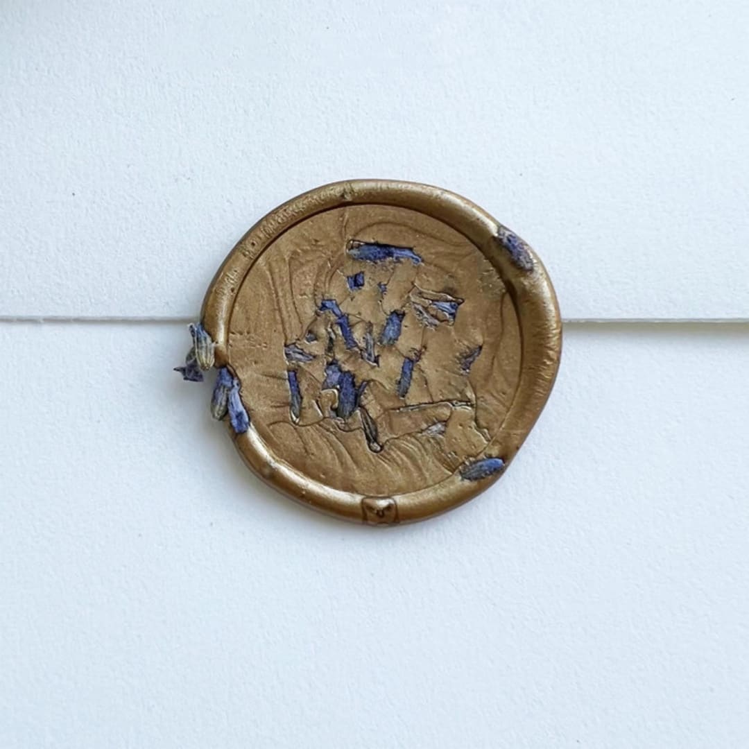 "Lavender Confetti Wax Seal in Gold | Pack of 10" - Wax Seals in gold by Caitlin Home