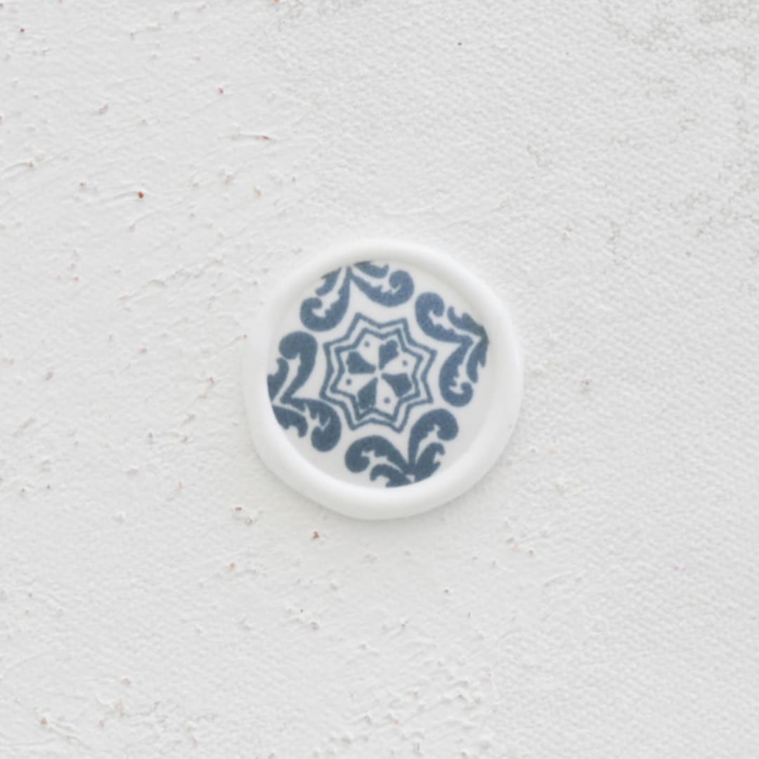Blue Hand Drawn Motif Wax Seals | Set of 25