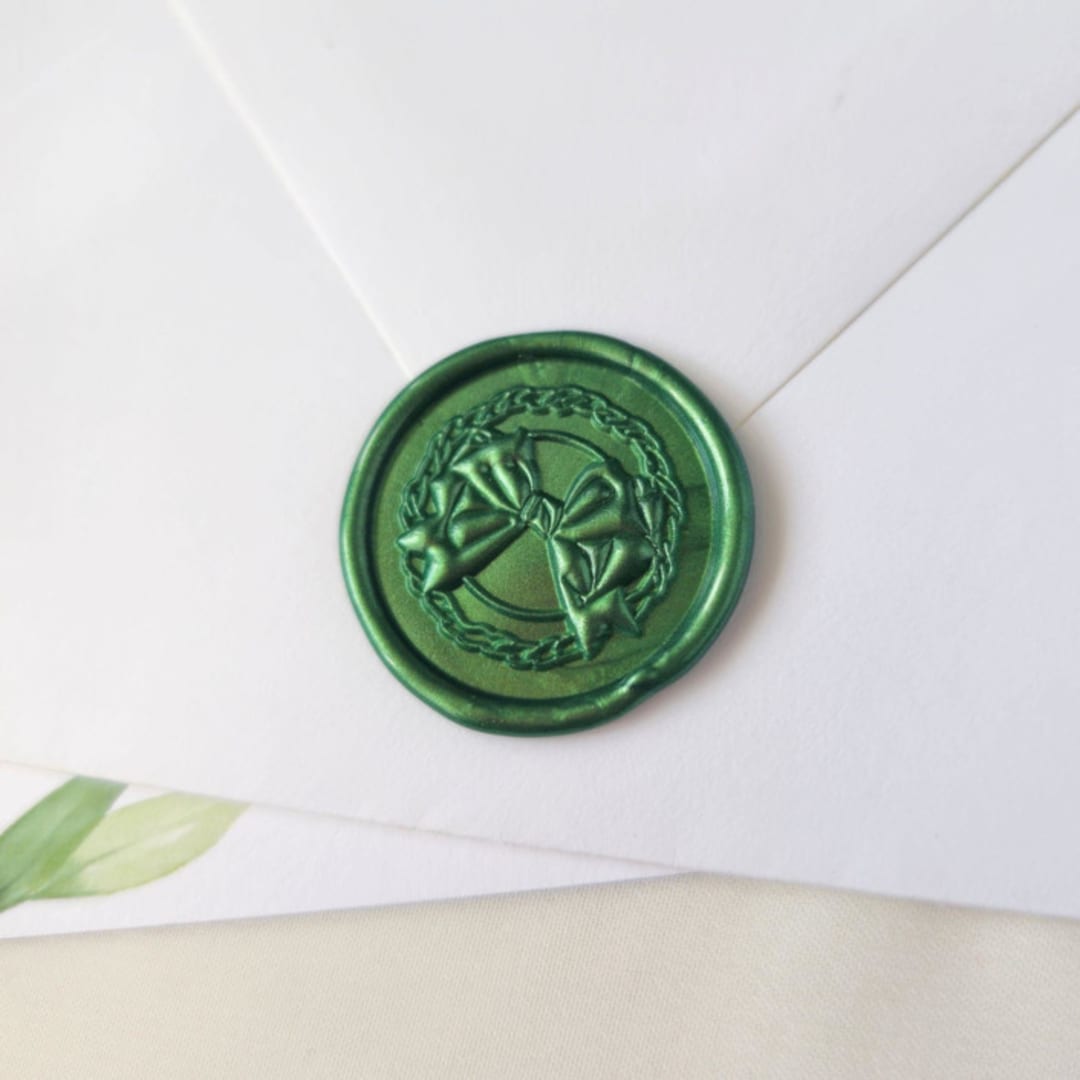 "Wreath - Customizable Color- Set of 25 Hand-crafted Wax Seals" - Wax Seals in multicolor by Inkspiringletters