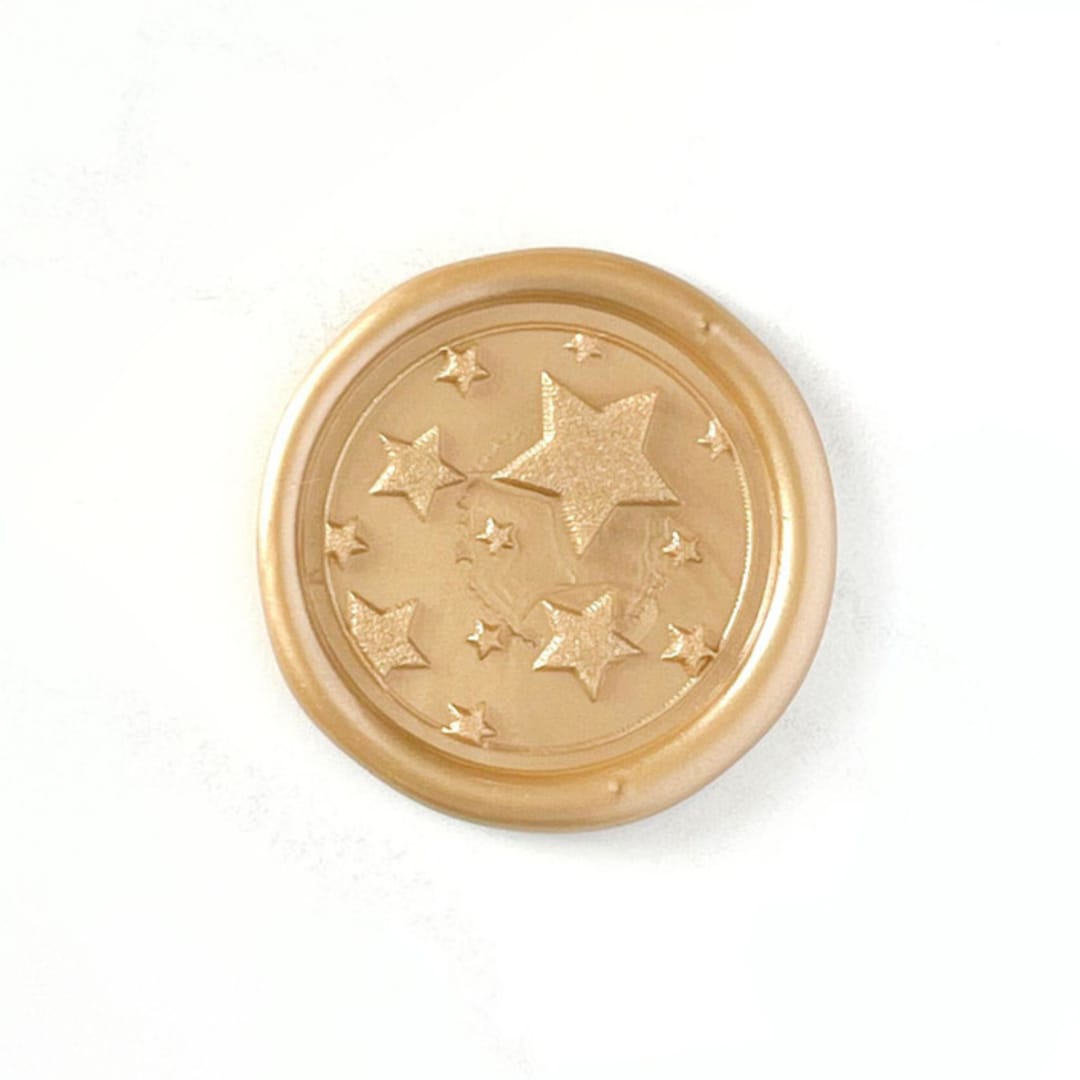 "Stars Wax Seal in Prosecco, Pack of 10" - Wax Seals in gold by Abby Choi
