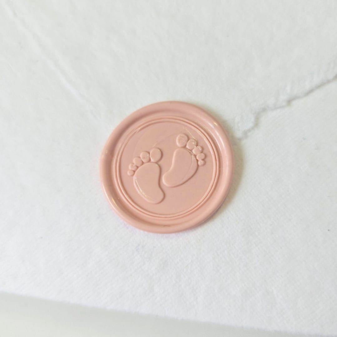 "Baby Feet- Customizable Color- Set of 25 Hand-crafted Wax Seals" - Wax Seals in multicolor by Inkspiringletters