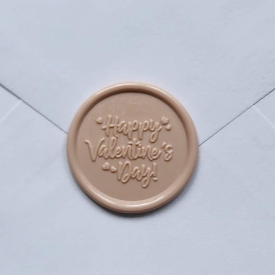 Customizable Color Happy Valentine's Day Self-adhesive Wax Seals, Set of 5
