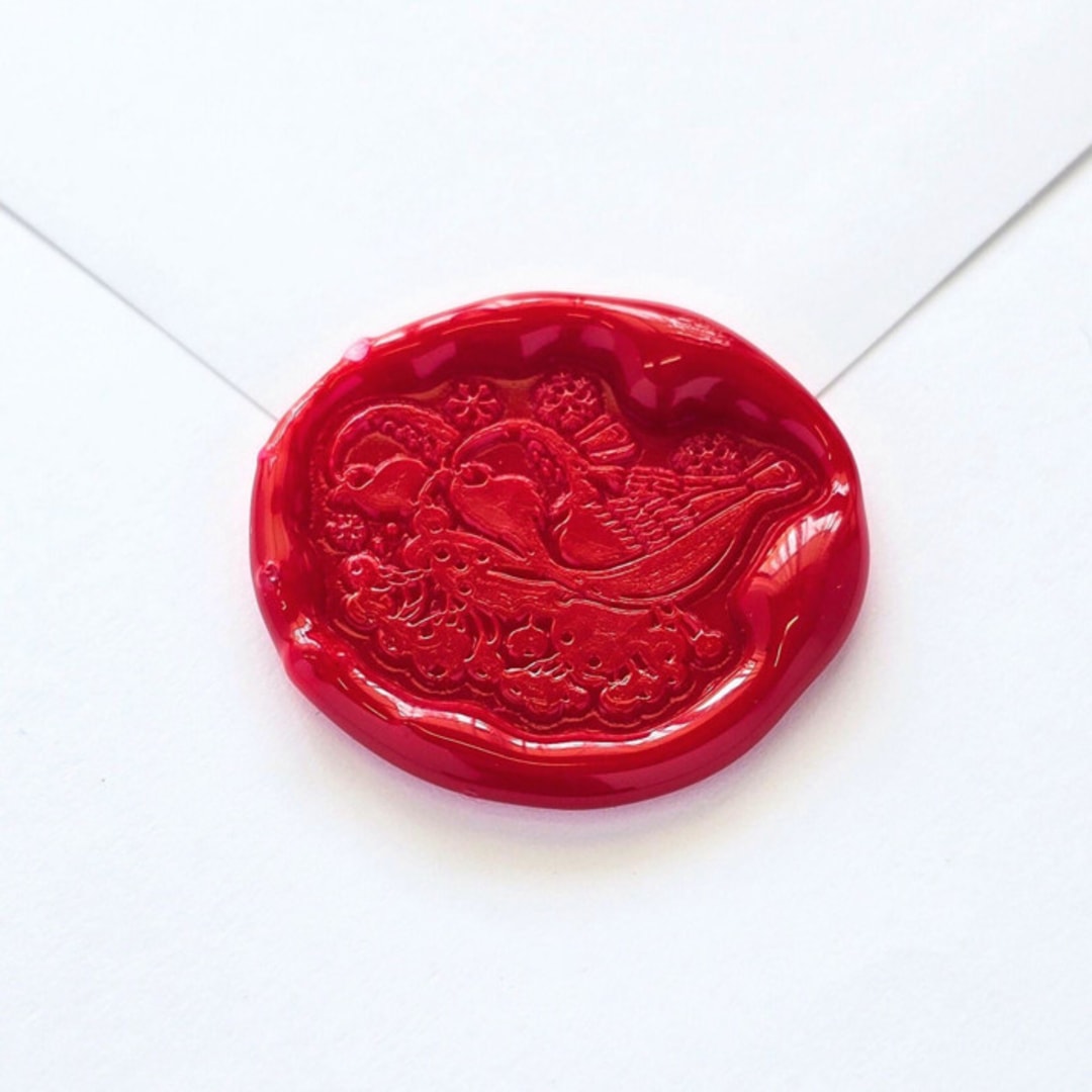 "Winter Robins- Customizable Color- Set of 25 Hand-crafted Wax Seals" - Wax Seals in multicolor by Inkspiringletters