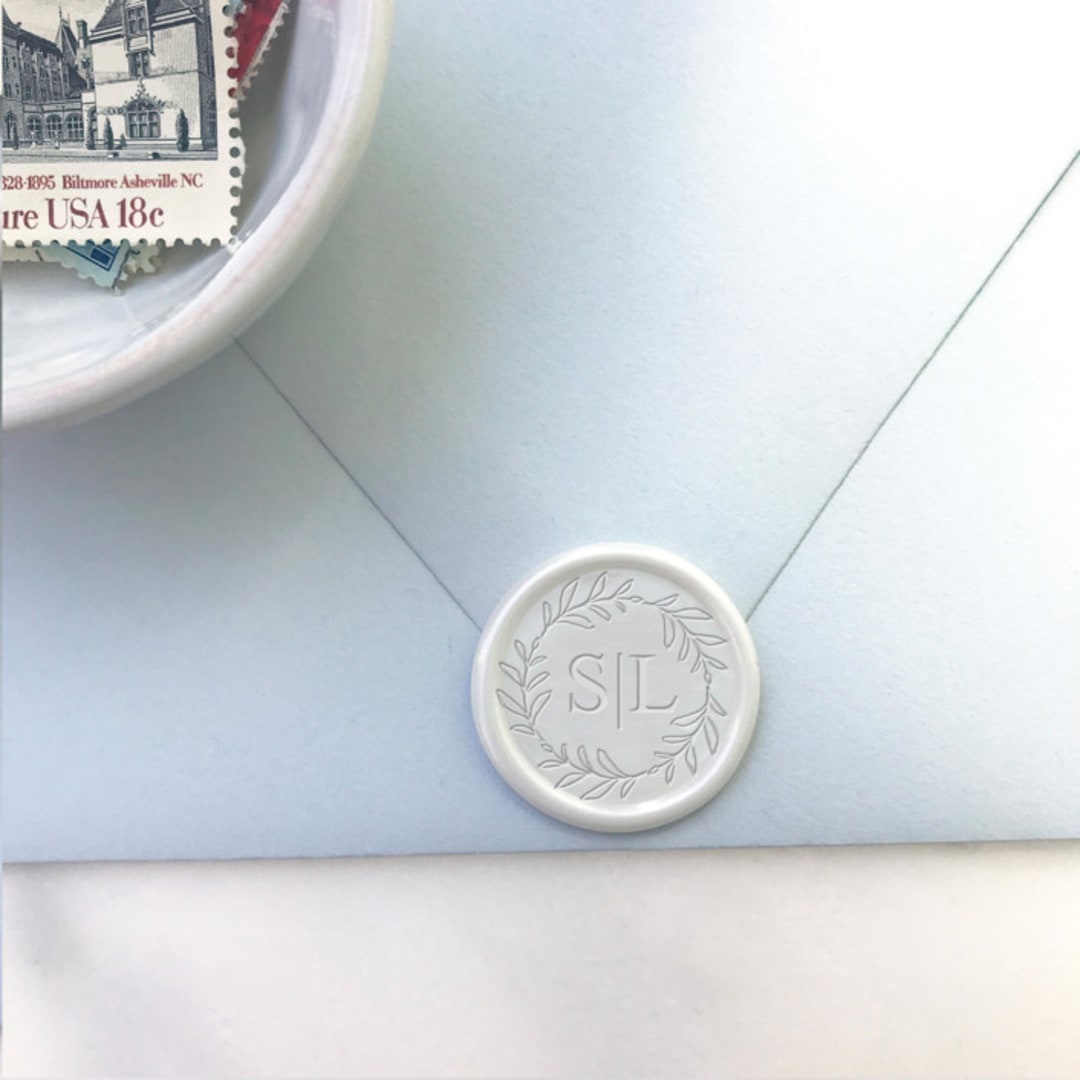 "Wreath Initial Wax Seals, Pack of 50, Customizable" - Wax Seals in multicolorassorted-colors by Abby Choi