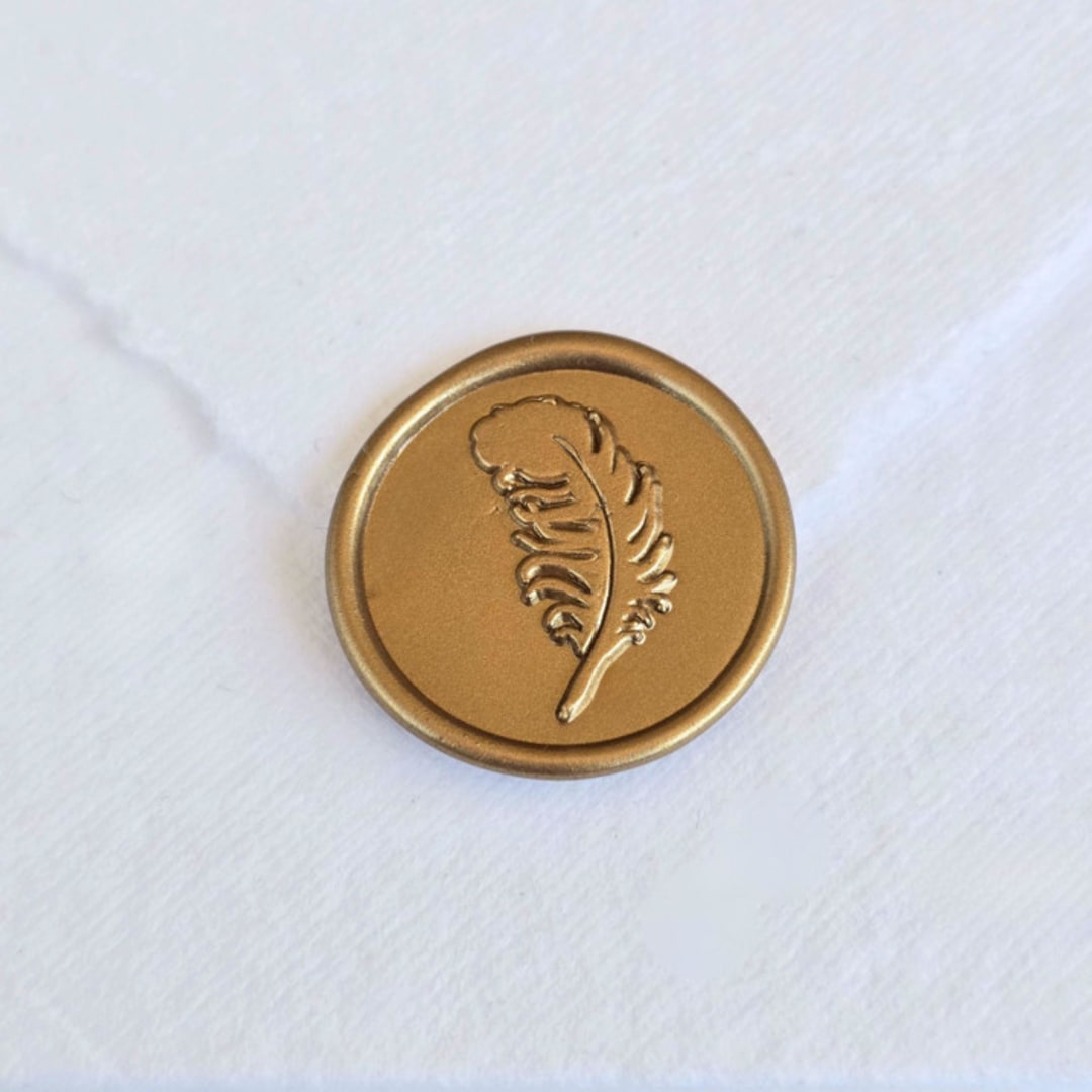 "Feather- Customizable Color- Set of 25 Hand-crafted Wax Seals" - Wax Seals in multicolor by Inkspiringletters
