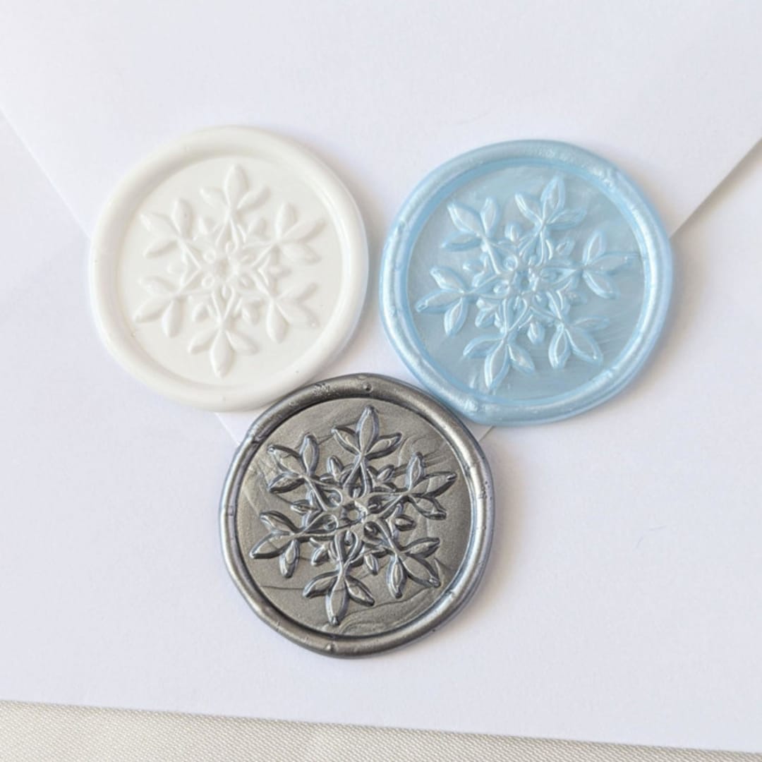 "Snowflake- Holiday Wax Seals- Set of 12 Hand-crafted Wax Seals" - Wax Seals in multicolorassorted-colors by Inkspiringletters