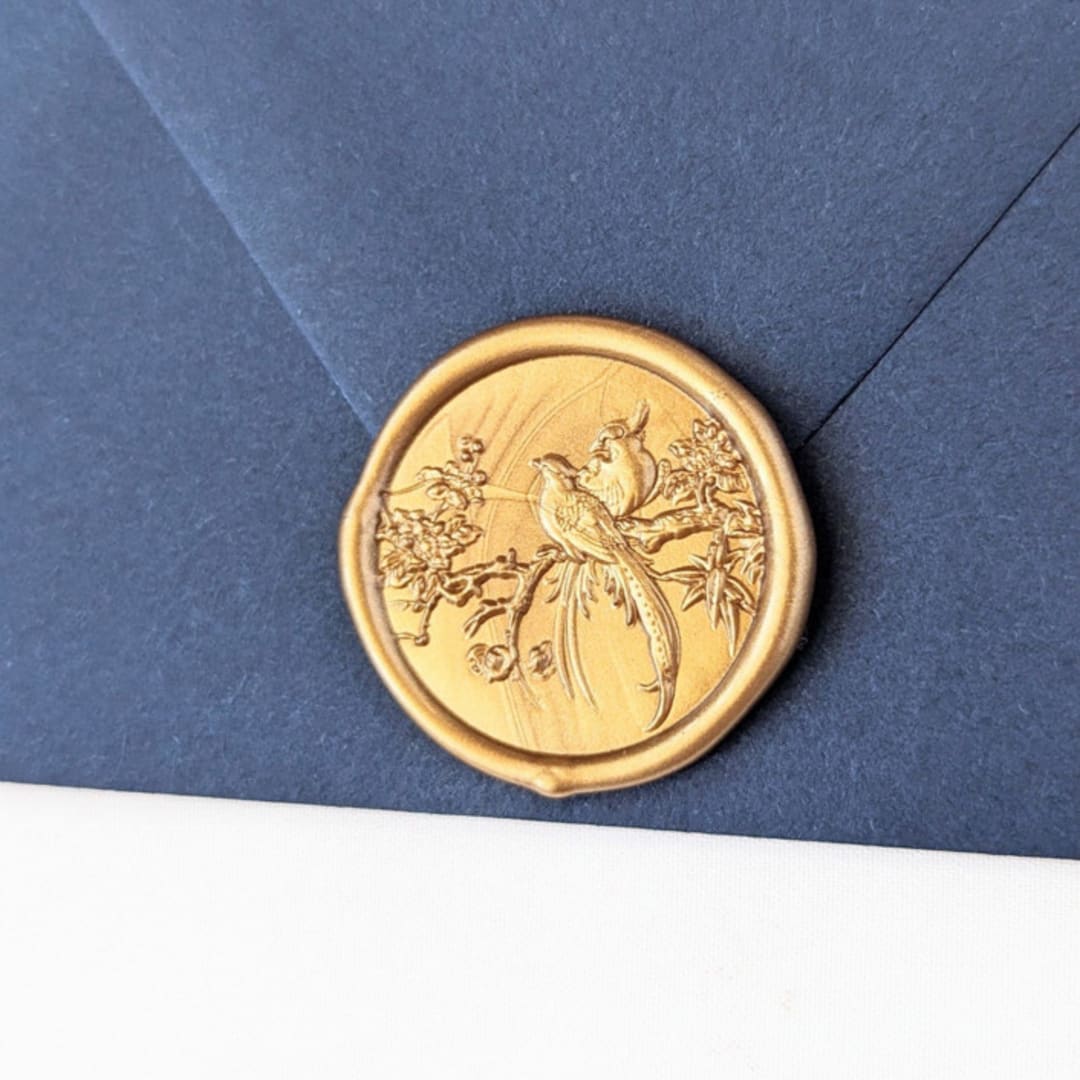 "Long-tailed Doves- Customizable Color- Set of 25 Hand-crafted Wax Seals" - Wax Seals in multicolor by Inkspiringletters