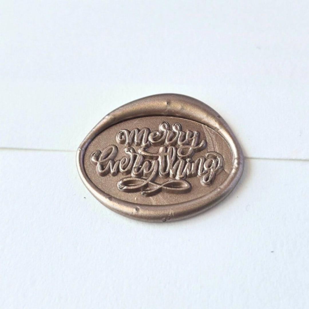 "Merry Everything- Customizable Color- Set of 25 Hand-crafted Wax Seals" - Wax Seals in multicolor by Inkspiringletters