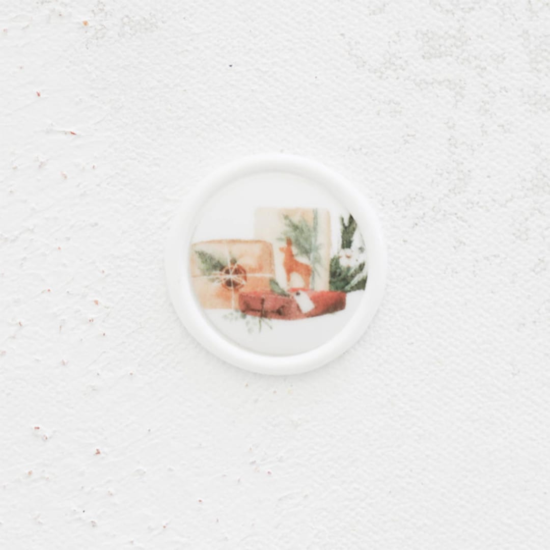 "Wrapped Presents Wax Seals for Holiday Cards and Invites | Set of 25" - Wax Seals in multicolor by Clove and Cedar Design