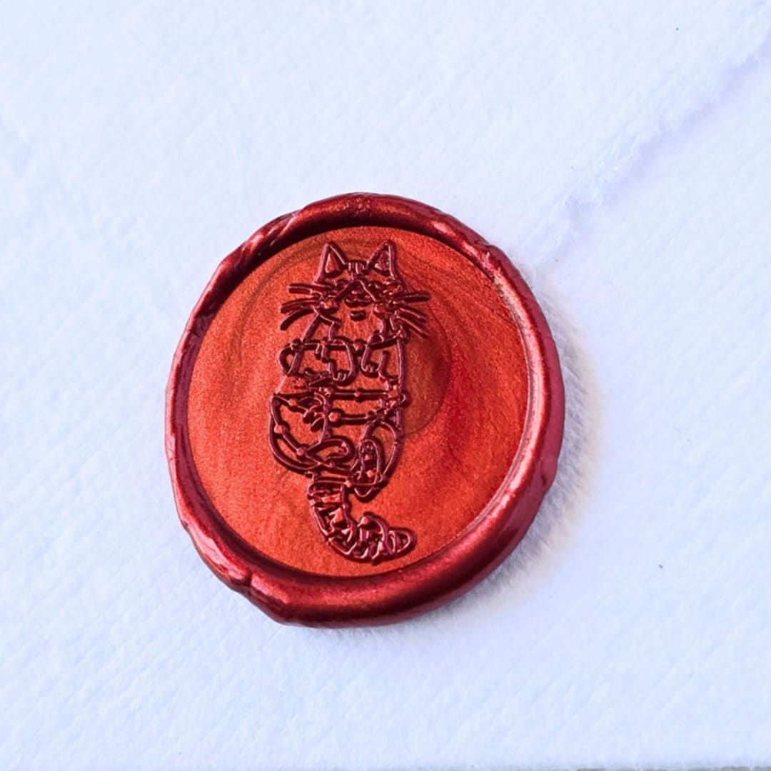 "Meowy & Bright- Customizable Color- Set of 25 Hand-crafted Wax Seals" - Wax Seals in multicolor by Inkspiringletters