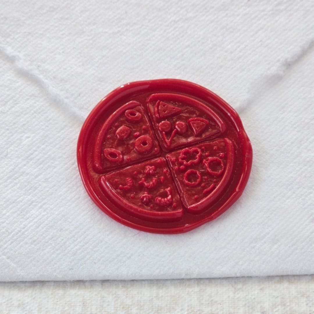 "Pizza- Customizable Color- Set of 25 Hand-crafted Wax Seals" - Wax Seals in multicolor by Inkspiringletters