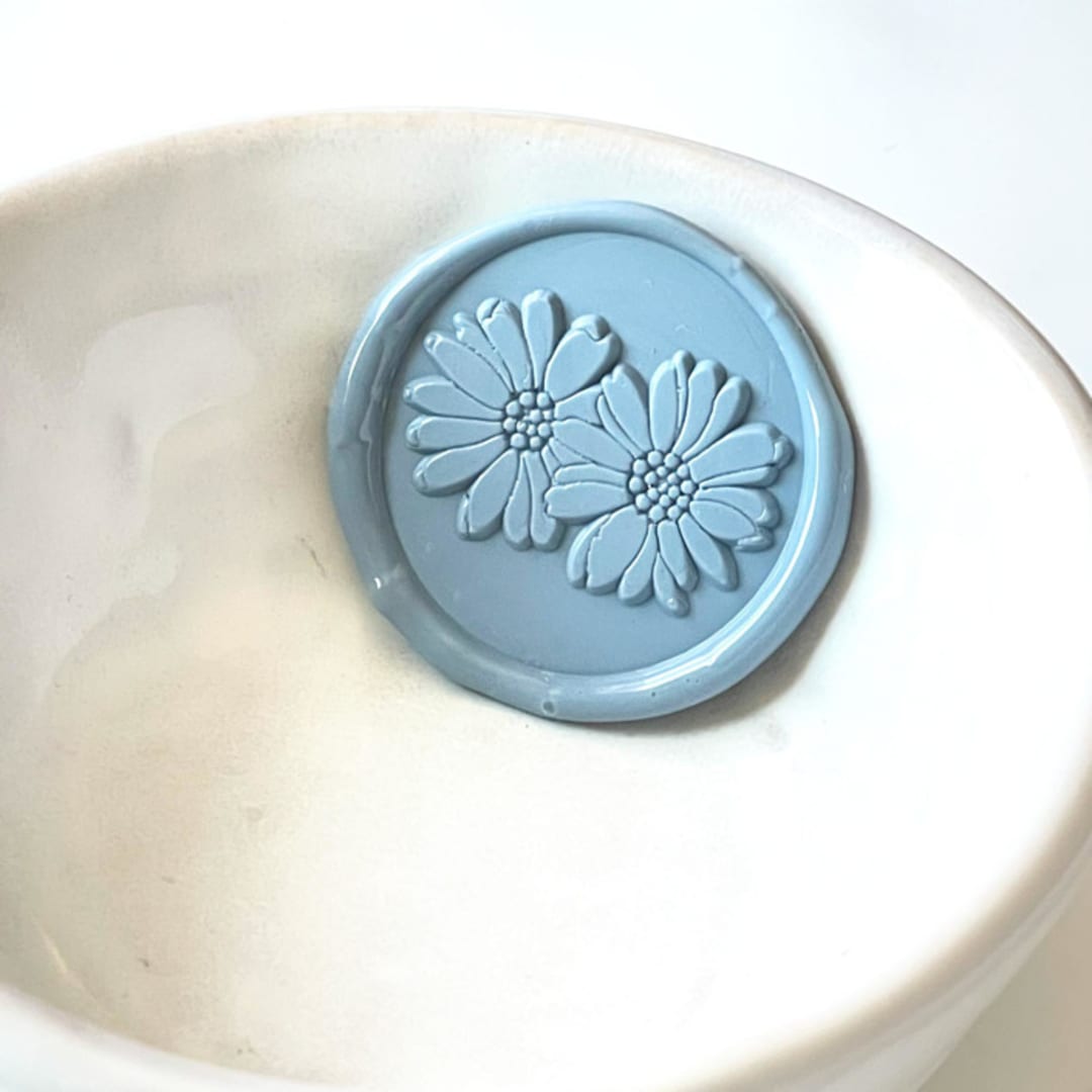 "Double Daisy Wax Seal, Pack of 10, Customizable Color" - Wax Seals in multicolorassorted-colors by Abby Choi