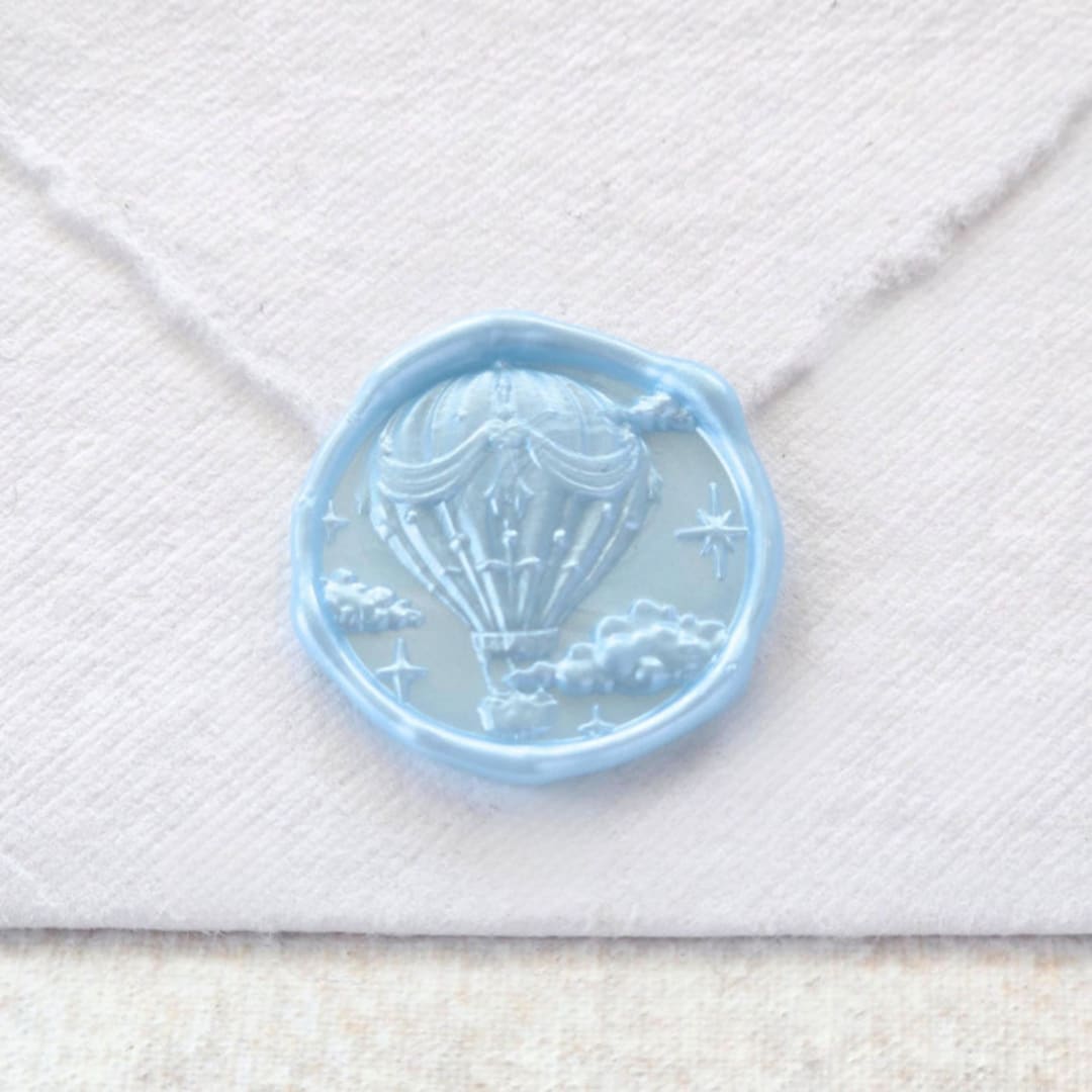 "Hot Air Balloon Ride- Customizable Color- Set of 25 Hand-crafted Wax Seals" - Wax Seals in multicolor by Inkspiringletters
