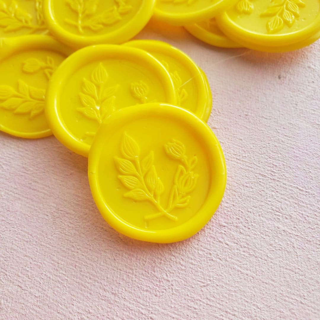 Botanical Wax Seal Stickers (pack of 10) - Customizable color