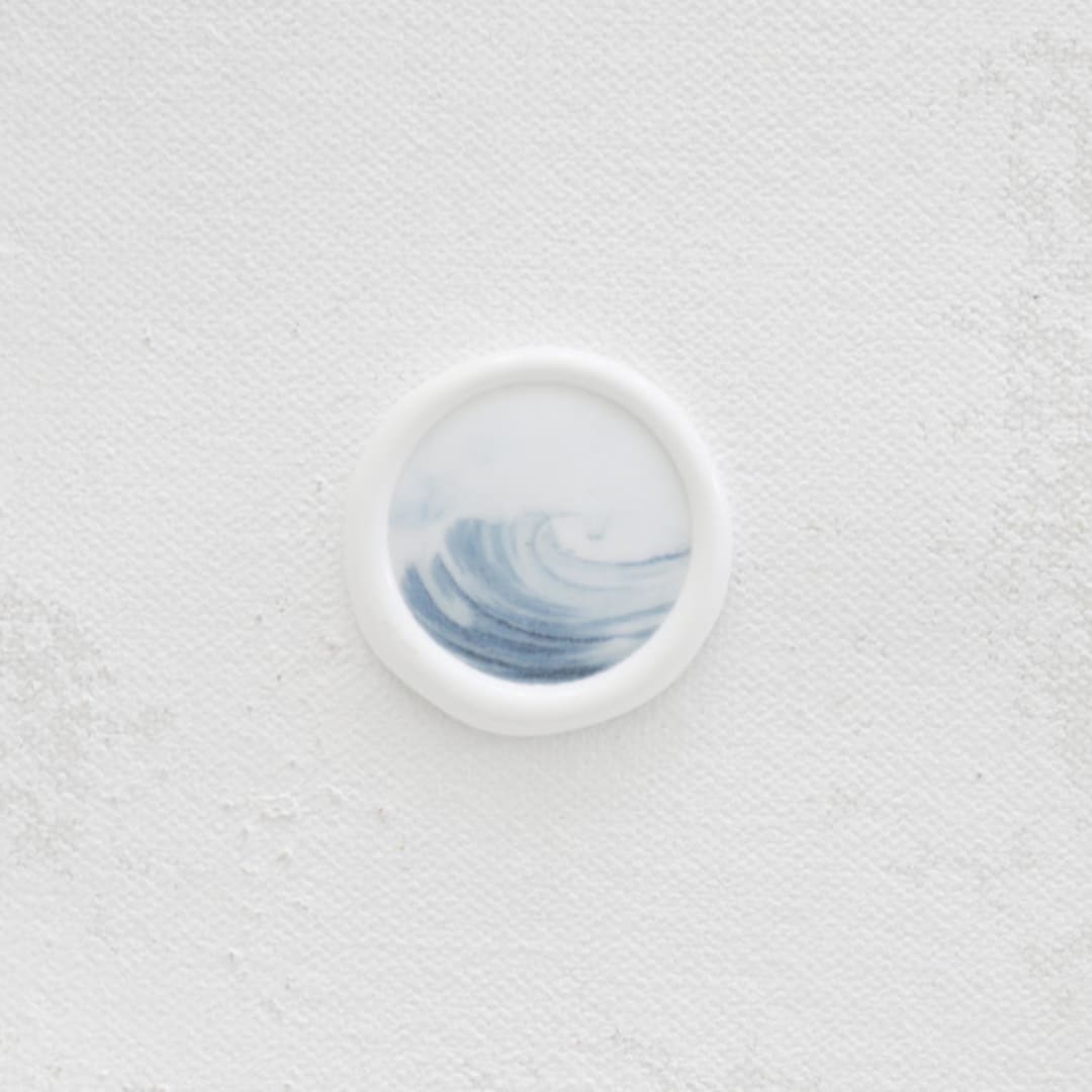 "Blue Ocean Wave Vellum Wax Seals | Set of 25" - Wax Seals in blue by Clove and Cedar Design