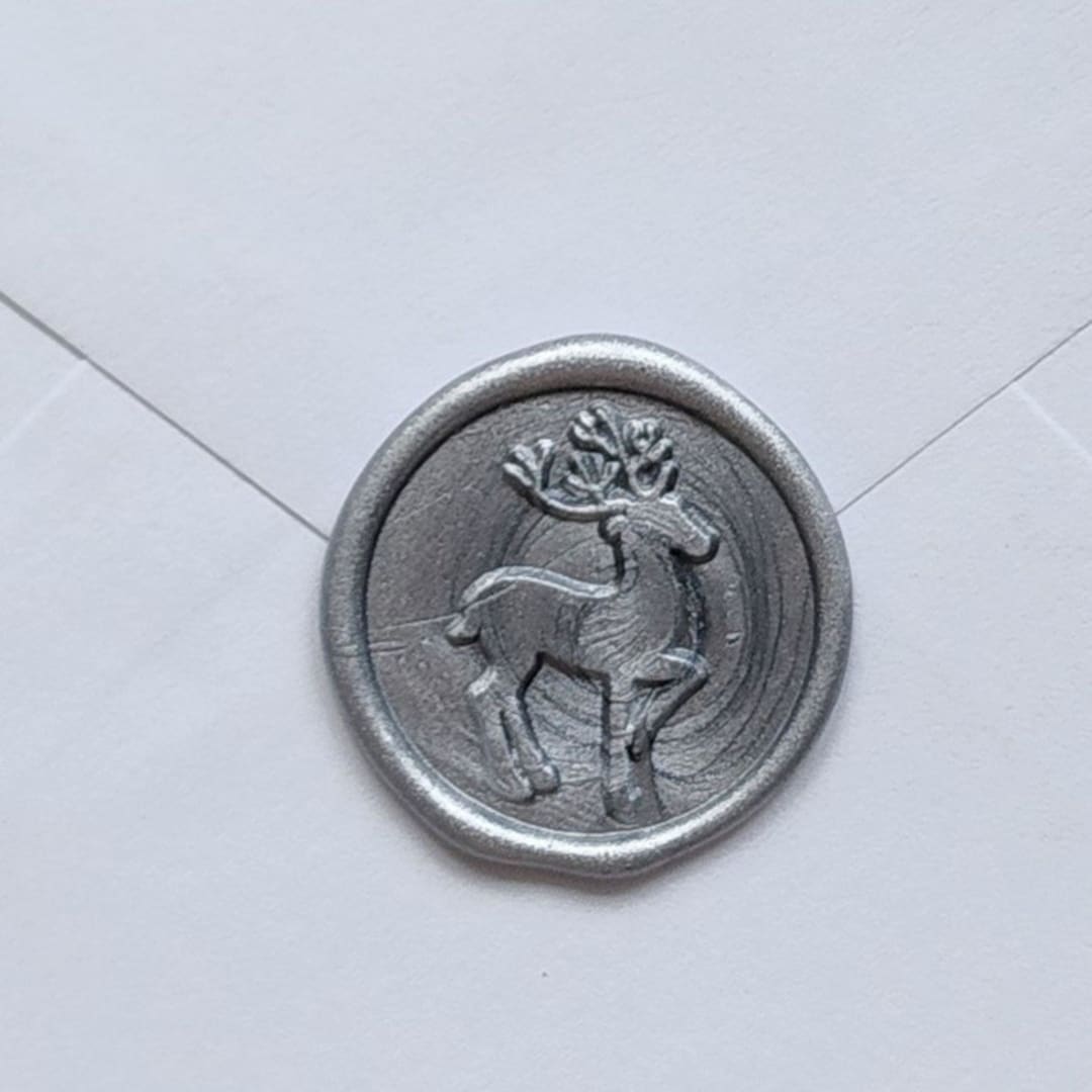 Customizable Color Reindeer Wax Seals, Self-Adhesive Seals, Set of 5