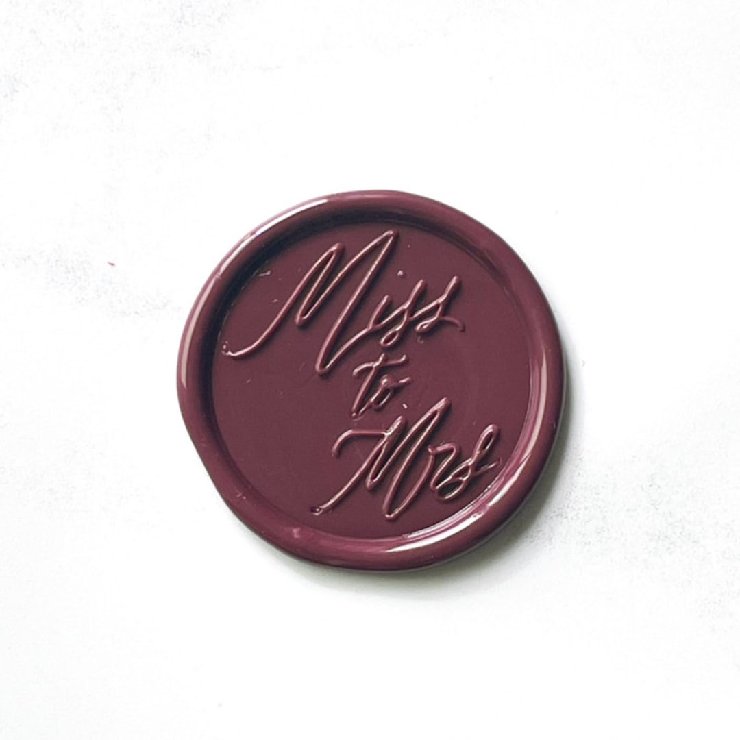 "Miss to Mrs in Mulberry Pack of 10" - Wax Seals in purple by Abby Choi
