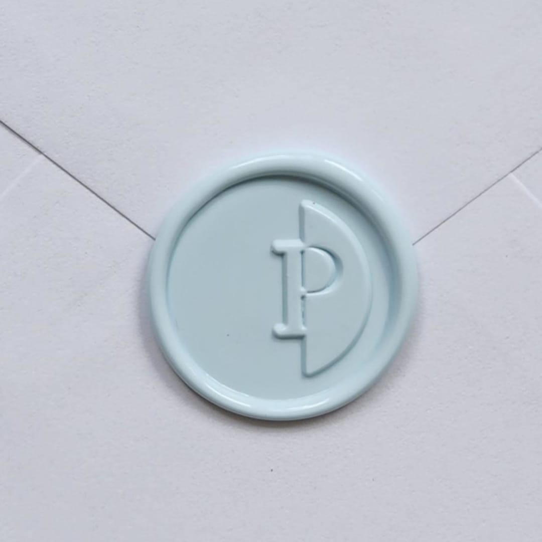 "Customizable Color "P" Monogrammed Self-adhesive Wax Seals, Set of 5" - Wax Seals in multicolorassorted-colors by MC silverlinings