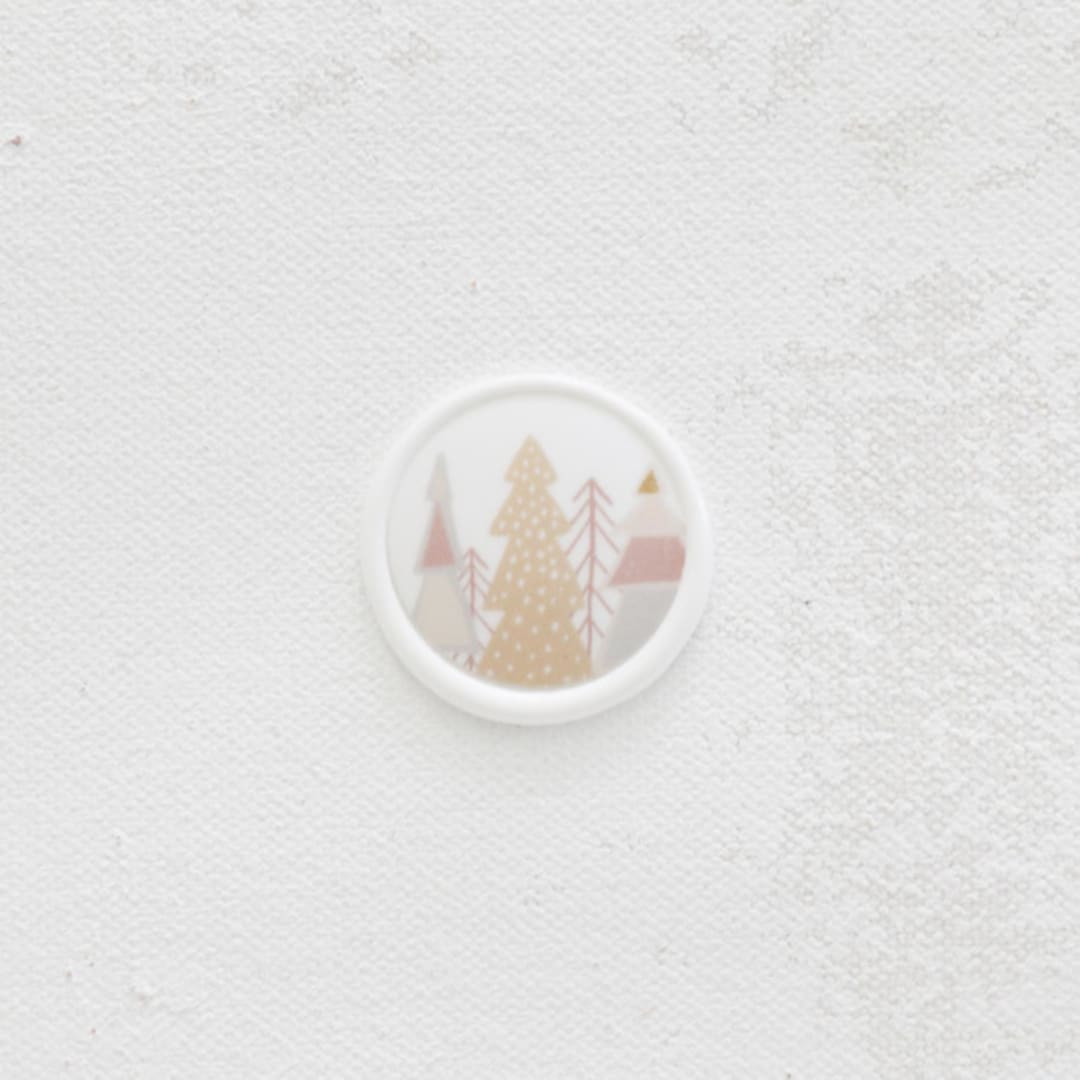 "Pink Christmas Tree Wax Seals for Holiday Cards and Winter Weddings | Set of 25" - Wax Seals in multicolor by Clove and Cedar Design