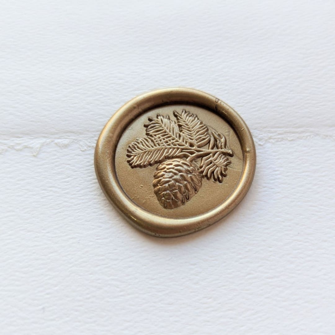 "Pinecone Branch- Customizable Color- Set of 25" - Wax Seals in multicolor by Inkspiringletters