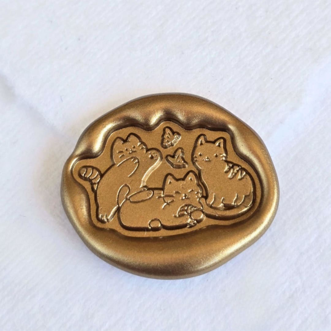 "Kittens- Customizable Color- Set of 25 Hand-crafted Wax Seals" - Wax Seals in multicolor by Inkspiringletters