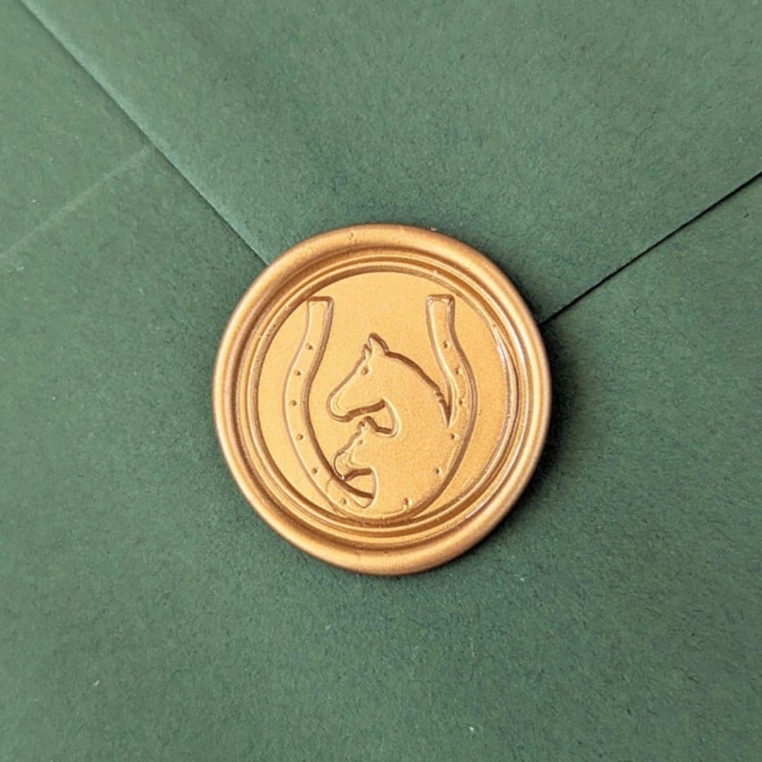 "Horseshoe- Customizable  Color- Set of 25  Hand-crafted Wax Seals" - Wax Seals in multicolor by Inkspiringletters