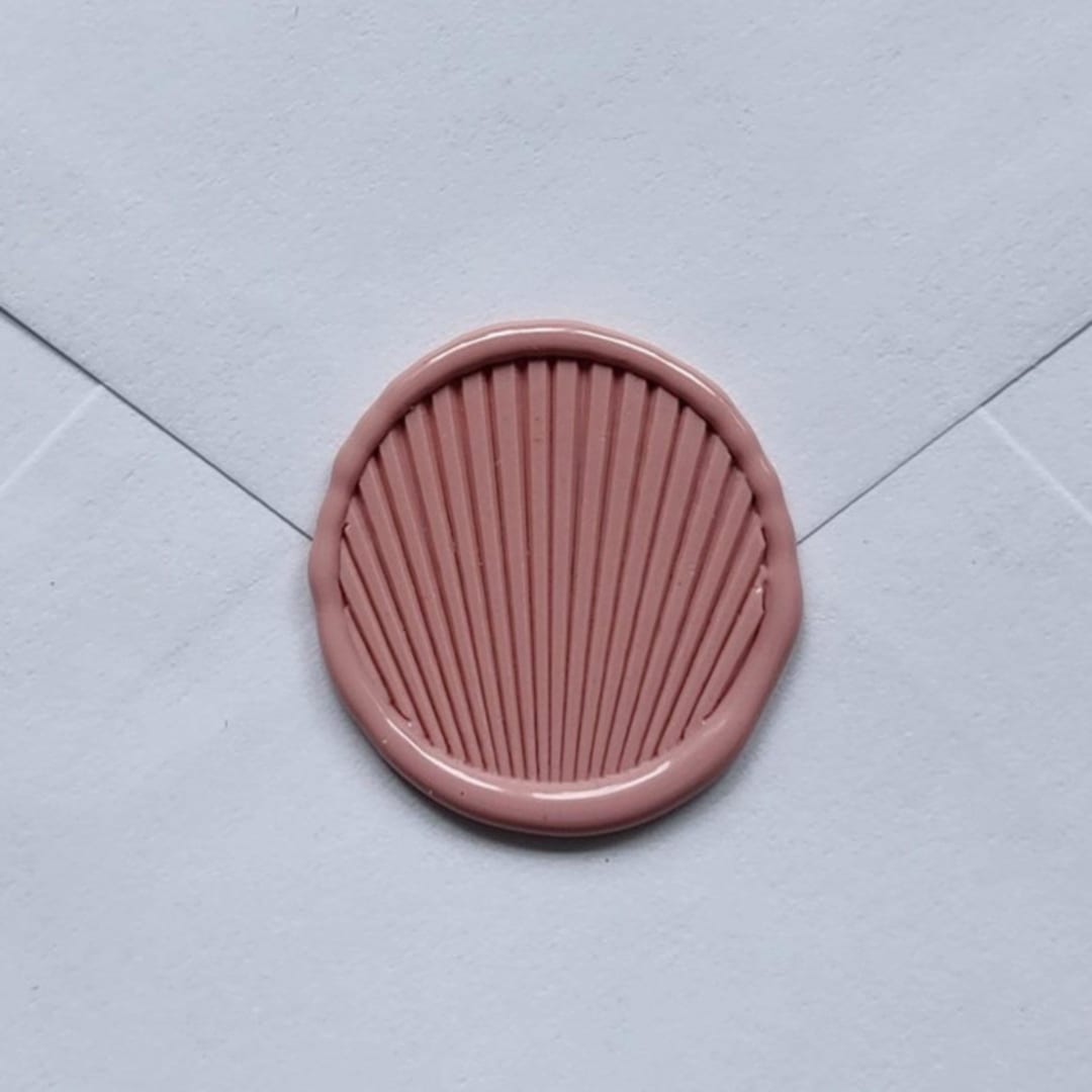 "Customizable Color Shell Self-adhesive Wax Seals, Set of 5" - Wax Seals in gold by MC silverlinings
