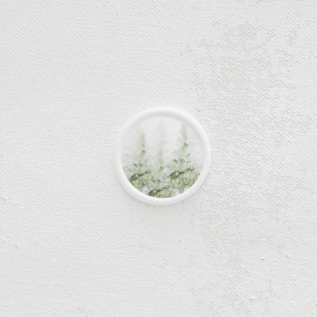 "Green Fir Tree Vellum Wax Seals | Set of 25" - Wax Seals in green by Clove and Cedar Design