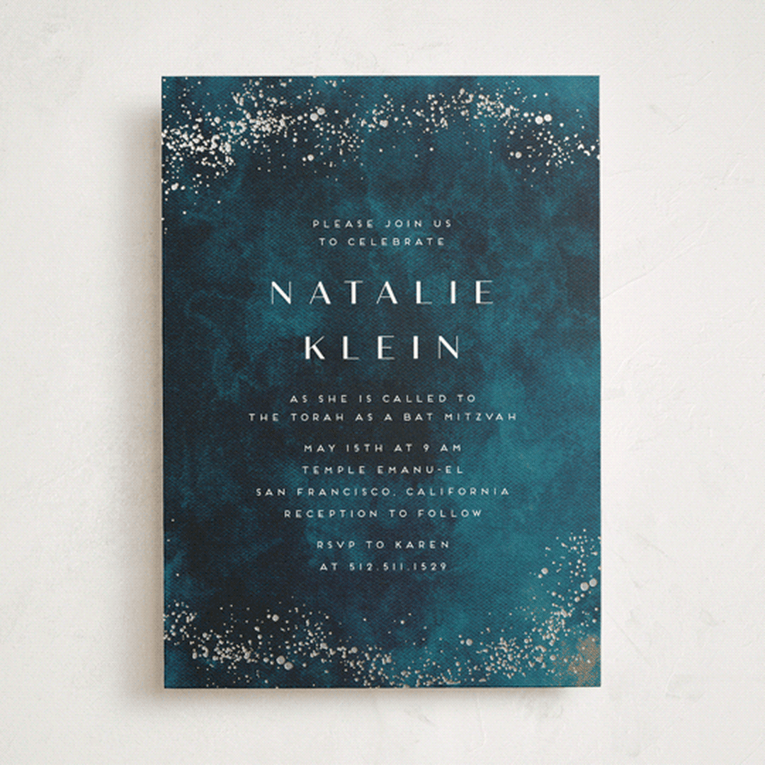 "oponki" - Mitzvah Invitations in Aquamarine by chocomocacino - Front