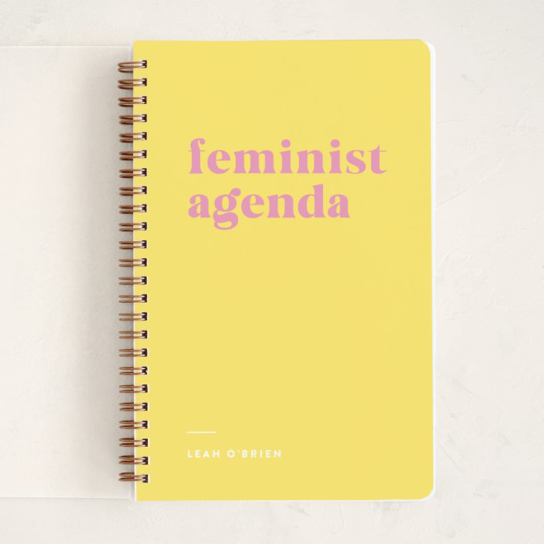 "Feminist Agenda" - Notebook in Peony by Erika Firm - Front