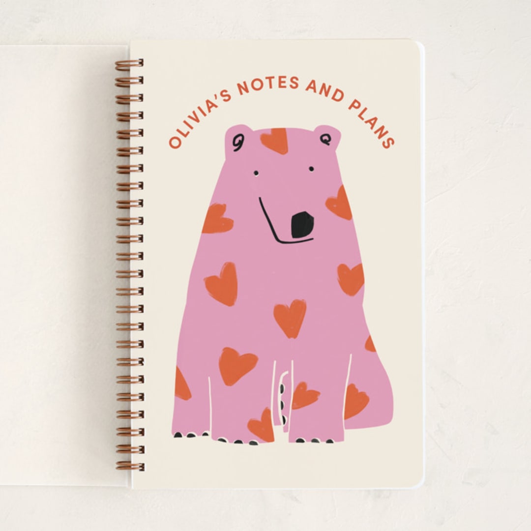 "Beary Much" - Notebook in Ivory by Inkblot Design - Front
