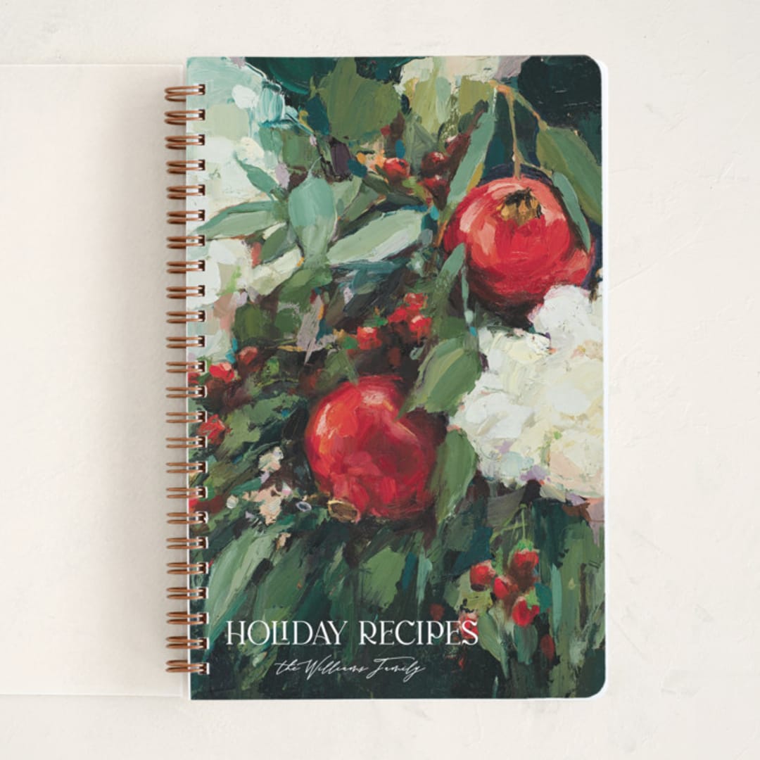 "Pomegranate" - Notebook in Crimson by Wendy Keller - Front
