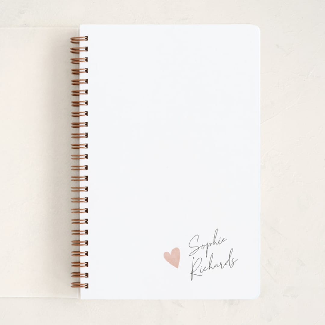 "Signed Heart" - Notebook in Blush by Adelyn T. - Front