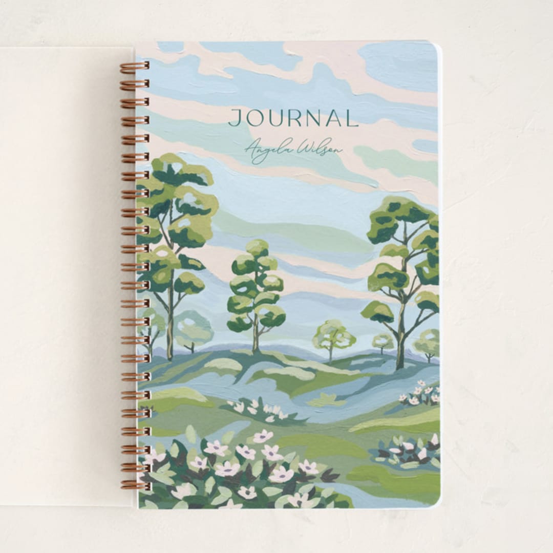"Green Valley" - Notebook in Green Valley by Paper Sun Studio - Front