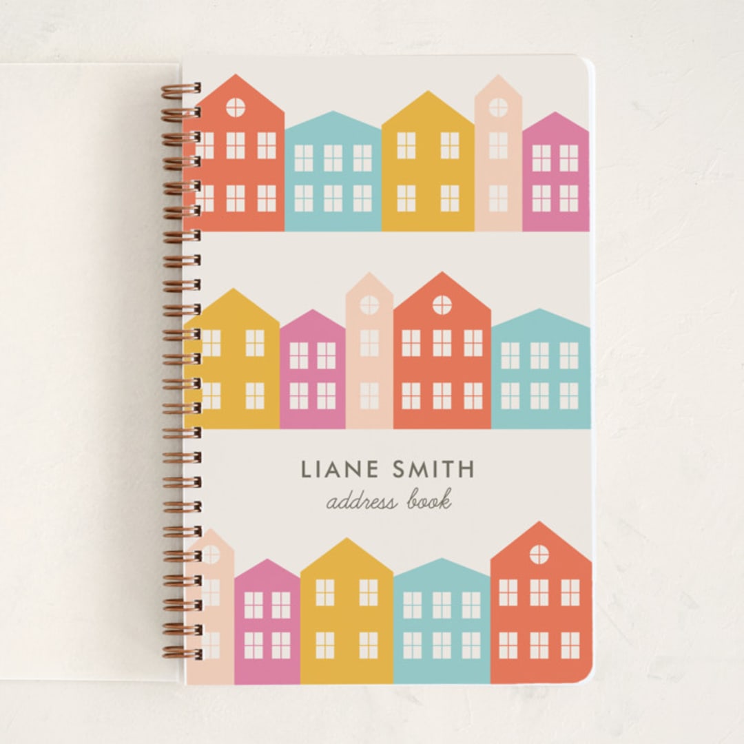 "Little Houses" - Notebook in Persimmon by Amber Barkley - Front