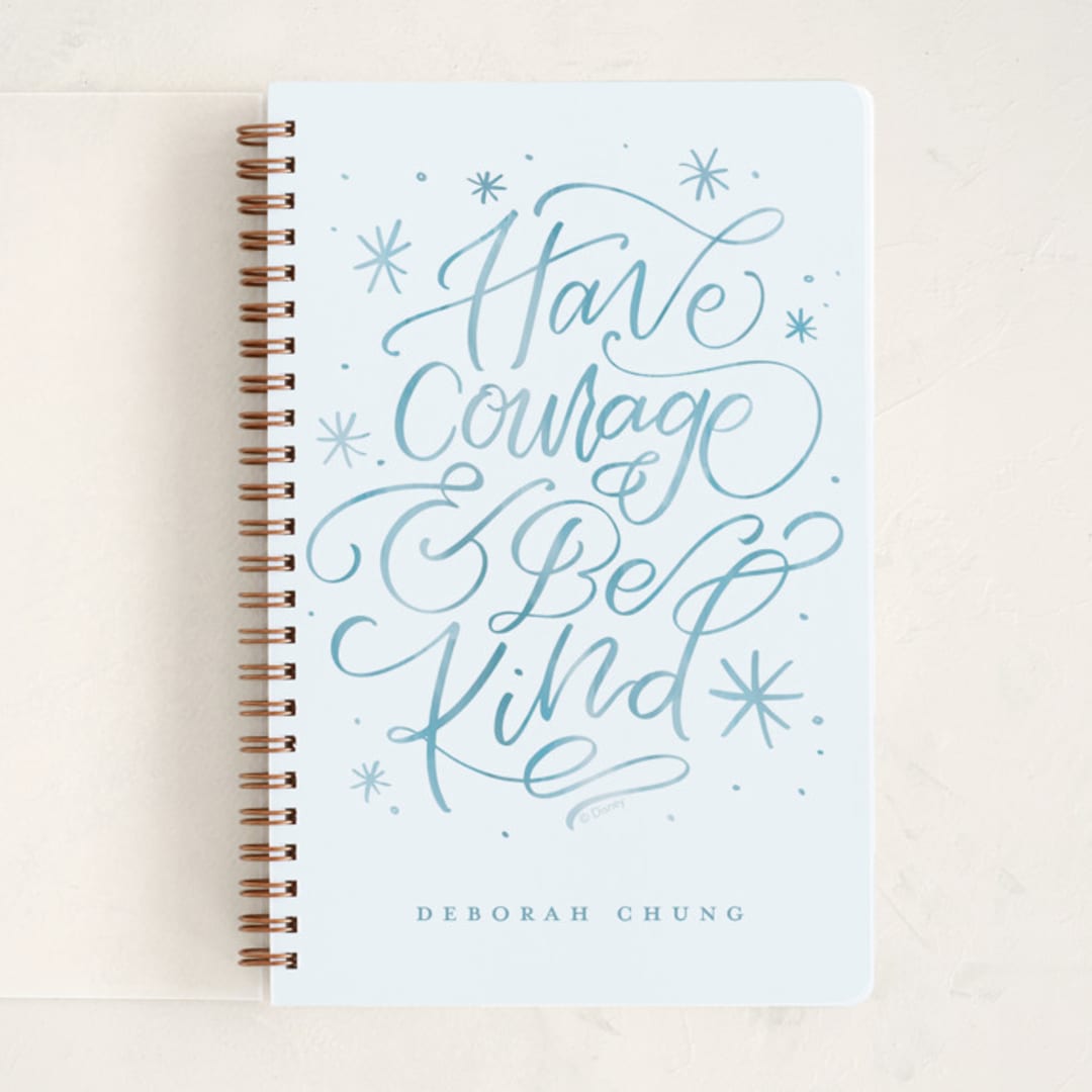 "Disney's Cinderella Courage and Kindness" - Notebook in Glass Slipper by Amy Payne - Front