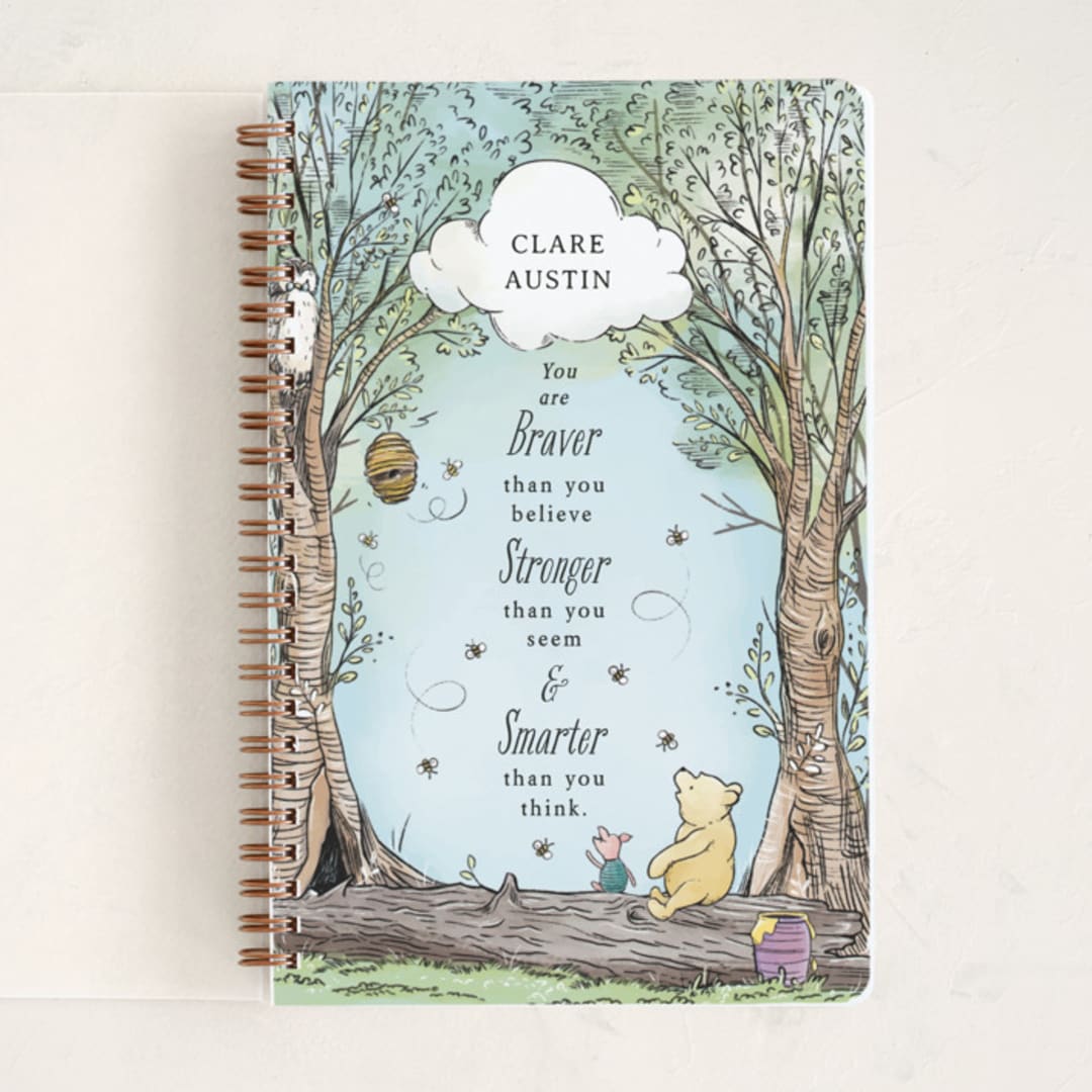 "Disney's Winnie the Pooh in the Wood" - Notebook in Robin’s Egg by Becky Nimoy - Front