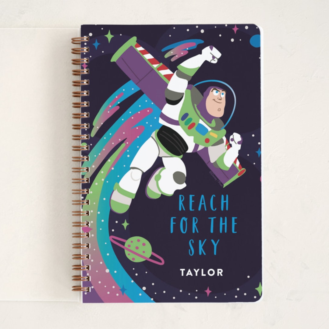 "Disney and Pixar Buzz Lightyear" - Notebook in Space by Katie Zimpel - Front